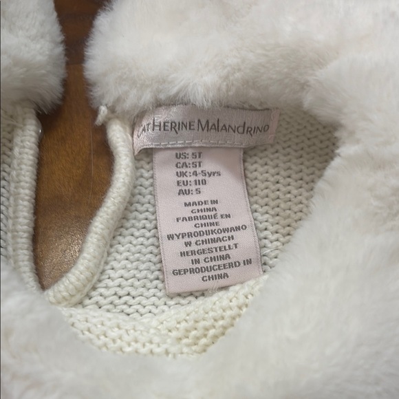 Catherine Malandrino Cream Dress with Silver Snowflakes - Picture 3 of 6